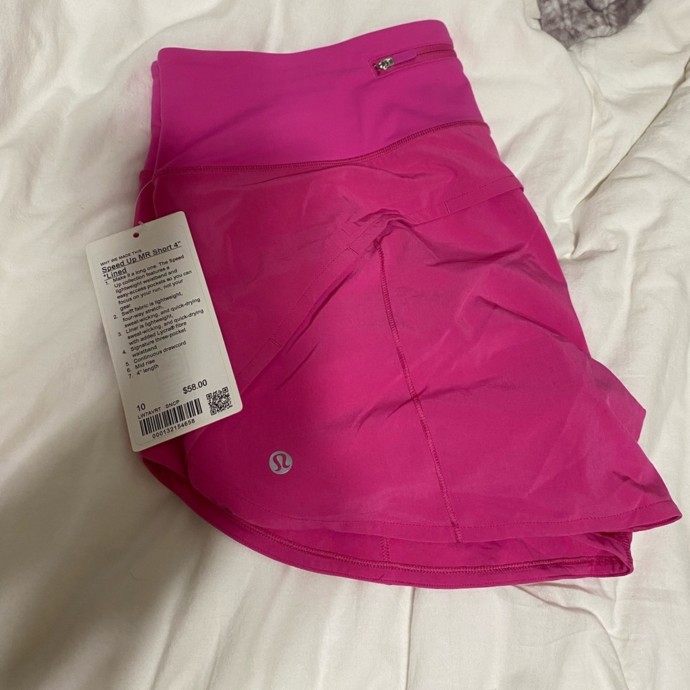Lululemon Sonic Pink Speed Up Shorts